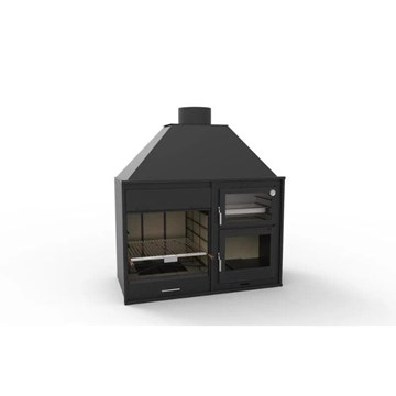 BARBACOA DE CARBÓN Y LEÑA CON HORNO DE LEÑA FUSIÓN 160 - Imagen 1