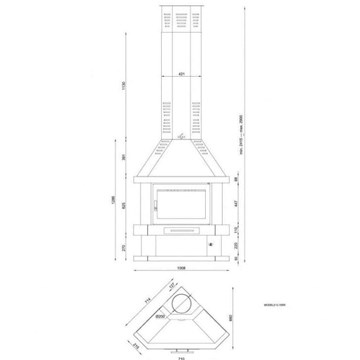 CHIMENEA METÁLICA DE LEÑA DE RINCÓN FM C-300-R - Imagen 2