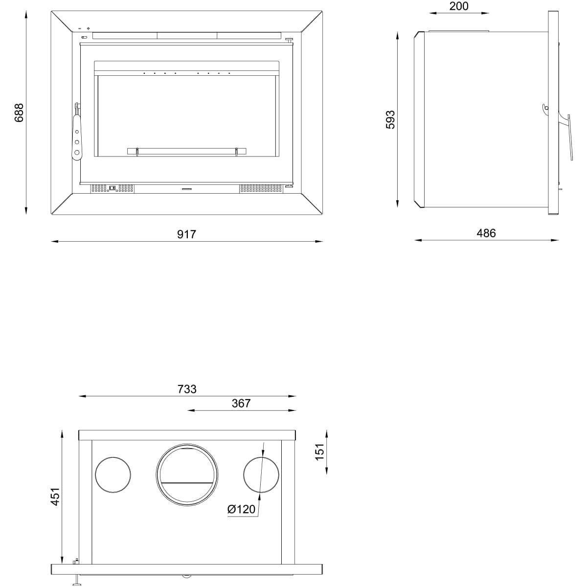 INSERTABLE DE LEÑA CON TURBINAS FM CALEFACCIÓN IT-180 - Imagen 3